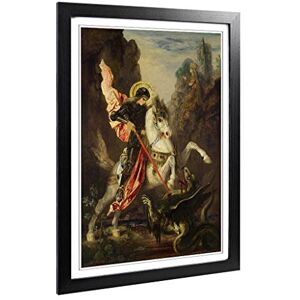 Big Box Art Framed Print of Gustave Moreau George and The Dragon Design Wall Art Picture Home Decor for Kitchen, Living Room, Bedroom, Hallway, Black, A2 / 24.5x18 Inch / 62x45cm Big Box Art Framed Print of Gustave Moreau George and The Dragon Design Wall Art Picture Home Decor for Kitchen, Living Room, Bedroom, Hallway, Black, A2 / 24.5x18 Inch / 62x45cm