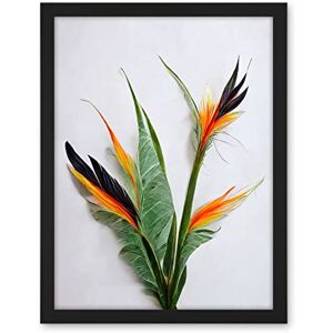 Wee Blue Coo Bird of Paradise Stem Leaves and Flowers Tropical Plant Botanical Artwork Framed Wall Art Print 18X24 Inch Wee Blue Coo Bird of Paradise Stem Leaves and Flowers Tropical Plant Botanical Artwork Framed Wall Art Print 18X24 Inch