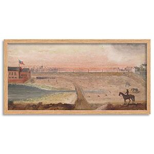 Artery8 Chappel New York Militia Drilling 1870 Painting Framed Wall Art Print Long 25X12 Inch Artery8 Chappel New York Militia Drilling 1870 Painting Framed Wall Art Print Long 25X12 Inch