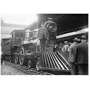 Wee Blue Coo Photo Black White Train Conductor Steam Engine Picture Wall Art Print Wee Blue Coo Photo Black White Train Conductor Steam Engine Picture Wall Art Print