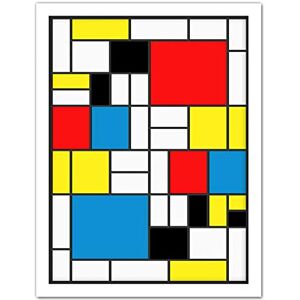 Wee Blue Coo Piet Mondrian Abstract Cubes Squares Artwork Framed Wall Art Print 18X24 Inch Wee Blue Coo Piet Mondrian Abstract Cubes Squares Artwork Framed Wall Art Print 18X24 Inch