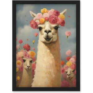 Artery8 The Llama Wedding Rose Bloom Flower Headdress Fun Artwork Kids Bedroom Artwork Framed Wall Art Print A4 Artery8 The Llama Wedding Rose Bloom Flower Headdress Fun Artwork Kids Bedroom Artwork Framed Wall Art Print A4