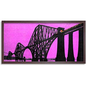 Wee Blue Coo Forth Bridge Edinburgh Pink Long Panel Framed Wall Art Print Wee Blue Coo Forth Bridge Edinburgh Pink Long Panel Framed Wall Art Print