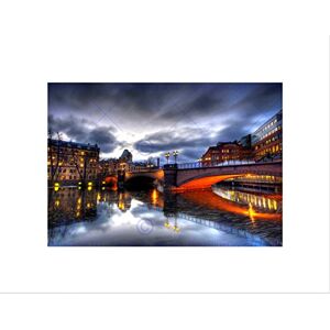 Wee Blue Coo Bergsbron Sweden Bridge Night Lights Cityscape Wall Art Print Wee Blue Coo Bergsbron Sweden Bridge Night Lights Cityscape Wall Art Print