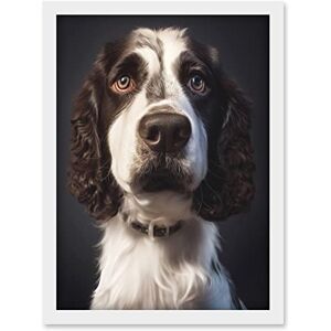 Doppelganger33 LTD English Springer Spaniel Dog Portrait Artwork Framed Wall Art Print A4 Doppelganger33 LTD English Springer Spaniel Dog Portrait Artwork Framed Wall Art Print A4