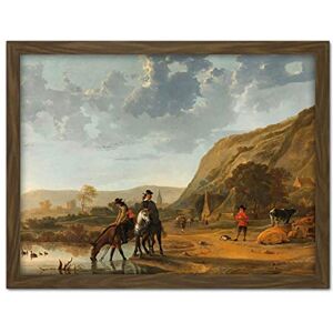 Artery8 Aelbert Cuyp River Landscape With Riders Painting Artwork Framed Wall Art Print 18X24 Inch Artery8 Aelbert Cuyp River Landscape With Riders Painting Artwork Framed Wall Art Print 18X24 Inch