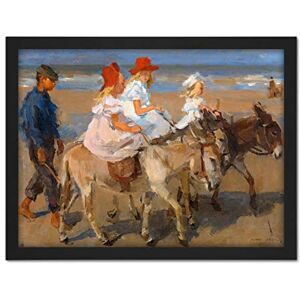 Artery8 Isaac Israels Donkey Rides On The Beach Portrait Artwork Framed Wall Art Print 18X24 Inch Artery8 Isaac Israels Donkey Rides On The Beach Portrait Artwork Framed Wall Art Print 18X24 Inch