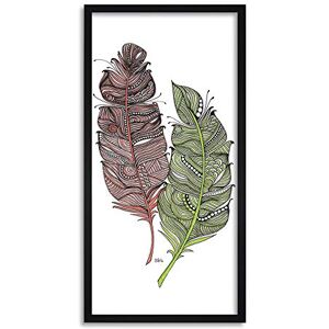 Artery8 Abstract Patterned Feathers Funky Painting Framed Wall Art Print Long 25X12 Inch Artery8 Abstract Patterned Feathers Funky Painting Framed Wall Art Print Long 25X12 Inch