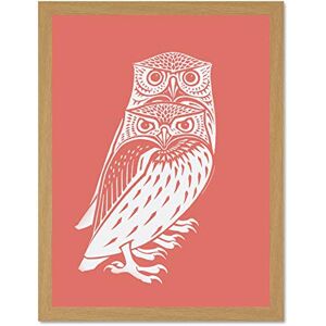Wee Blue Coo Living Coral Owls Julie De Graag Large Light Oak Framed Art Print Wall Poster 18x24 inch Wee Blue Coo Living Coral Owls Julie De Graag Large Light Oak Framed Art Print Wall Poster 18x24 inch