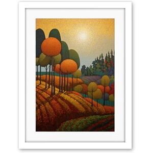 Artery8 Autumn Fields Pointillism Painting Amber Orange Green Countryside Landscape Artwork Framed Wall Art Print 18X24 Inch Artery8 Autumn Fields Pointillism Painting Amber Orange Green Countryside Landscape Artwork Framed Wall Art Print 18X24 Inch