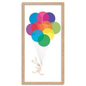 Wee Blue Coo Rabbit Colourful Balloons Long Panel Framed Wall Art Print Wee Blue Coo Rabbit Colourful Balloons Long Panel Framed Wall Art Print