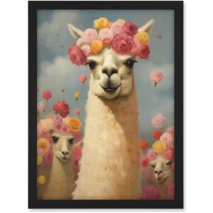 Artery8 The Llama Wedding Rose Bloom Flower Headdress Fun Artwork Kids Bedroom Artwork Framed A3 Wall Art Print Artery8 The Llama Wedding Rose Bloom Flower Headdress Fun Artwork Kids Bedroom Artwork Framed A3 Wall Art Print