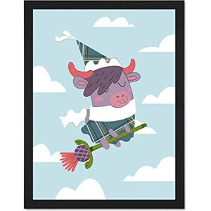 Wee Blue Coo Kawaii Cow Thistle Witch Large Framed Art Print Wall Poster 18x24 inch Wee Blue Coo Kawaii Cow Thistle Witch Large Framed Art Print Wall Poster 18x24 inch