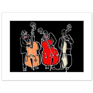 Wee Blue Coo Musicians Jazz Bass Illustration Art Print Canvas Premium Wall Decor Poster Wee Blue Coo Musicians Jazz Bass Illustration Art Print Canvas Premium Wall Decor Poster
