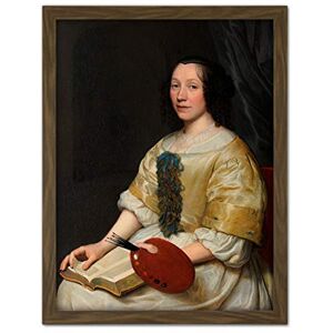 Artery8 Vaillant Maria Oosterwijck Flower Painter Portrait Artwork Framed Wall Art Print 18X24 Inch Artery8 Vaillant Maria Oosterwijck Flower Painter Portrait Artwork Framed Wall Art Print 18X24 Inch