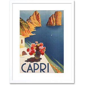 Wee Blue Coo Travel Tourism Italy Capri Island Sun Flowers Sea Framed Wall Art Print Wee Blue Coo Travel Tourism Italy Capri Island Sun Flowers Sea Framed Wall Art Print
