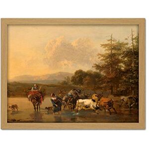 Artery8 Berchem The Cattle Herd Countryside Painting Artwork Framed Wall Art Print 18X24 Inch Artery8 Berchem The Cattle Herd Countryside Painting Artwork Framed Wall Art Print 18X24 Inch