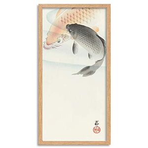Fine Art Prints Ohara Koson Two carp Long Framed Art Print Wall Poster 25x12 inch Fine Art Prints Ohara Koson Two carp Long Framed Art Print Wall Poster 25x12 inch