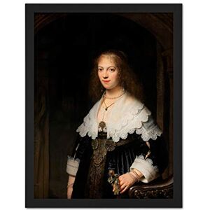 Artery8 Rembrandt Portrait Of A Woman Possibly Maria Trip Artwork Framed Wall Art Print 18X24 Inch Artery8 Rembrandt Portrait Of A Woman Possibly Maria Trip Artwork Framed Wall Art Print 18X24 Inch