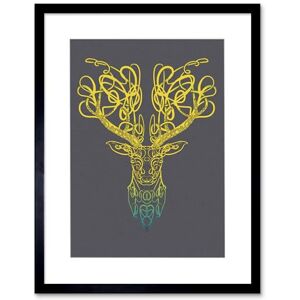 Wee Blue Coo Celtic Knot Stag Head Deer Ornate Decorative Scottish Framed Art Print Wee Blue Coo Celtic Knot Stag Head Deer Ornate Decorative Scottish Framed Art Print