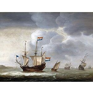 Artery8 Loef Dutch Ships Off The Coast Seascape Painting Art Print Canvas Premium Wall Decor Poster Mural Artery8 Loef Dutch Ships Off The Coast Seascape Painting Art Print Canvas Premium Wall Decor Poster Mural