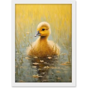 Artery8 Cute Yellow Ducking in Countryside Pond Oil Painting Kids Bedroom Baby Duck Bright Artwork Framed A3 Wall Art Print Artery8 Cute Yellow Ducking in Countryside Pond Oil Painting Kids Bedroom Baby Duck Bright Artwork Framed A3 Wall Art Print