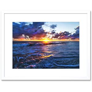 Wee Blue Coo Photo Seascape Sunset Ocean Waves Beach Clouds Sun Bright Shore Framed Wall Art Print Wee Blue Coo Photo Seascape Sunset Ocean Waves Beach Clouds Sun Bright Shore Framed Wall Art Print