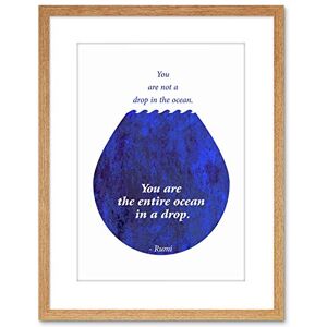 Wee Blue Coo Rumi You Are Entire Ocean Drop Quote Blue Framed Wall Art Print Wee Blue Coo Rumi You Are Entire Ocean Drop Quote Blue Framed Wall Art Print