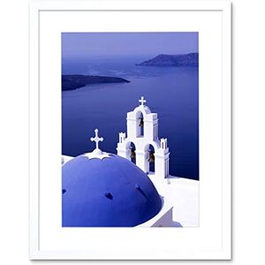 Wee Blue Coo Santorini Church Blue Domed Roof Greece Home Picture Framed Wall Art Print Wee Blue Coo Santorini Church Blue Domed Roof Greece Home Picture Framed Wall Art Print