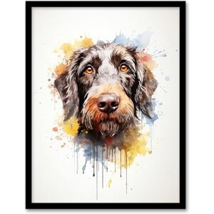 Artery8 Wirehaired German Pointer Lovers Gift Watercolour Pet Portrait Painting Artwork Artwork Framed Wall Art Print 18X24 Inch Artery8 Wirehaired German Pointer Lovers Gift Watercolour Pet Portrait Painting Artwork Artwork Framed Wall Art Print 18X24 Inch