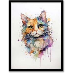 Artery8 Reverse Calico Cat Lovers Gift Watercolour Pet Portrait Painting Artwork Artwork Framed Wall Art Print A4 Artery8 Reverse Calico Cat Lovers Gift Watercolour Pet Portrait Painting Artwork Artwork Framed Wall Art Print A4