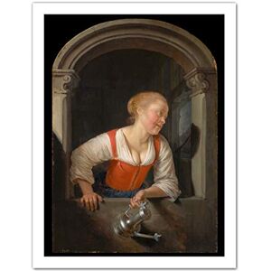 Artery8 Gerrit Dou Girl At Window Painting Artwork Framed Wall Art Print 18X24 Inch Artery8 Gerrit Dou Girl At Window Painting Artwork Framed Wall Art Print 18X24 Inch