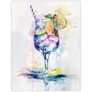 Artery8 Tropical Cocktail Drink Colourful Watercolour Kitchen Extra Large XL Wall Art Poster Print Artery8 Tropical Cocktail Drink Colourful Watercolour Kitchen Extra Large XL Wall Art Poster Print