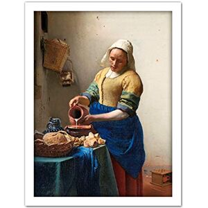 Artery8 Vermeer The Milkmaid Woman Kitchen Painting Artwork Framed Wall Art Print 18X24 Inch Artery8 Vermeer The Milkmaid Woman Kitchen Painting Artwork Framed Wall Art Print 18X24 Inch