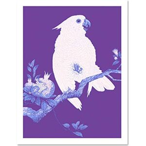 Wee Blue Coo Purple Cockatoo By Ohara Koson Large White Framed Art Print Wall Poster 18x24 inch Wee Blue Coo Purple Cockatoo By Ohara Koson Large White Framed Art Print Wall Poster 18x24 inch