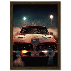 Doppelganger33 LTD Classic Sports Car Muscle Cinematic Night Atmospheric Race In Fog Artwork Framed A3 Wall Art Print Doppelganger33 LTD Classic Sports Car Muscle Cinematic Night Atmospheric Race In Fog Artwork Framed A3 Wall Art Print