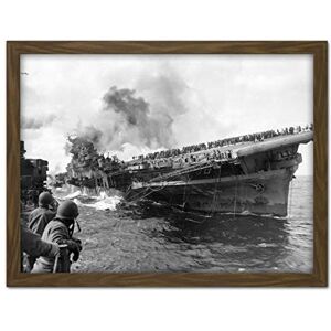 Artery8 Bullock War WWII USA USS Franklin Attacked 1945 Artwork Framed Wall Art Print 18X24 Inch Artery8 Bullock War WWII USA USS Franklin Attacked 1945 Artwork Framed Wall Art Print 18X24 Inch
