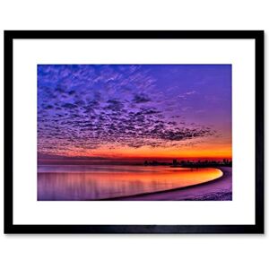 Wee Blue Coo Orange Purple Seascape Beach Sunset Picture Framed Wall Art Print Wee Blue Coo Orange Purple Seascape Beach Sunset Picture Framed Wall Art Print