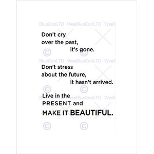 Wee Blue Coo PAST FUTURE PRESENT BEAUTIFUL QUOTE BLACK ON WHITE FRAMED ART PRINT B12X13820 Wee Blue Coo PAST FUTURE PRESENT BEAUTIFUL QUOTE BLACK ON WHITE FRAMED ART PRINT B12X13820