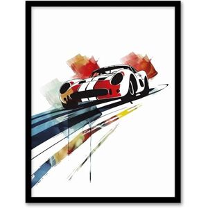 Artery8 Race Car Racing Sport Watercolour Brush Strokes Living Room Artwork Framed Wall Art Print A4 Artery8 Race Car Racing Sport Watercolour Brush Strokes Living Room Artwork Framed Wall Art Print A4