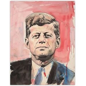 Artery8 John Kennedy JFK USA President Watercolour Man Cave Large Wall Art Poster Print Thick Paper 18X24 Inch Artery8 John Kennedy JFK USA President Watercolour Man Cave Large Wall Art Poster Print Thick Paper 18X24 Inch