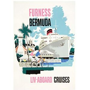 Wee Blue Coo Travel Ad Bern Hill Furness Bermuda Cruise Bicycle Wall Art Print Wee Blue Coo Travel Ad Bern Hill Furness Bermuda Cruise Bicycle Wall Art Print