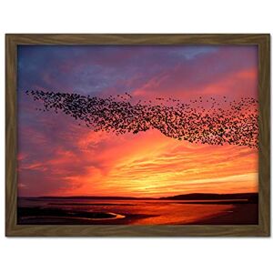 Artery8 Purple Orange Sunset Flock Birds Landscape Photo Artwork Framed Wall Art Print 18X24 Inch Artery8 Purple Orange Sunset Flock Birds Landscape Photo Artwork Framed Wall Art Print 18X24 Inch