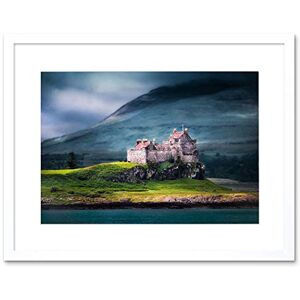 Wee Blue Coo Duart Castle Scotland Isle Mull Art Picture Framed Wall Art Print Wee Blue Coo Duart Castle Scotland Isle Mull Art Picture Framed Wall Art Print