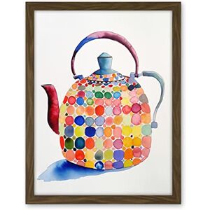 Artery8 Colourful Enamelled Teapot Tea Kettle Folk Art Watercolour Painting Artwork Framed Wall Art Print 18X24 Inch Artery8 Colourful Enamelled Teapot Tea Kettle Folk Art Watercolour Painting Artwork Framed Wall Art Print 18X24 Inch
