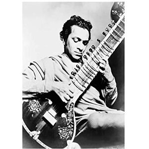 Wee Blue Coo MUSIC VINTAGE RAVI SHANKAR SITAR STAR INDIA BLACK FRAMED ART PRINT B12X12193 Wee Blue Coo MUSIC VINTAGE RAVI SHANKAR SITAR STAR INDIA BLACK FRAMED ART PRINT B12X12193