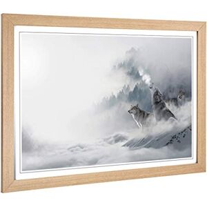 Big Box Art Framed Print of Wolves in The Winter Forest Landscape Design Wall Art Picture Home Decor for Kitchen, Living Room, Bedroom, Hallway, Oak, A2 / 24.5x18 Inch / 62x45cm Big Box Art Framed Print of Wolves in The Winter Forest Landscape Design Wall Art Picture Home Decor for Kitchen, Living Room, Bedroom, Hallway, Oak, A2 / 24.5x18 Inch / 62x45cm