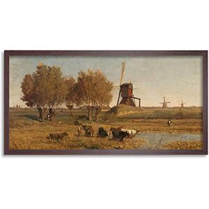 Artery8 Gabriel Windmills Near Abcoude Farm Painting Framed Wall Art Print Long 25X12 Inch Artery8 Gabriel Windmills Near Abcoude Farm Painting Framed Wall Art Print Long 25X12 Inch