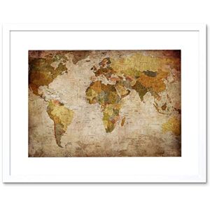 Wee Blue Coo Map Globe World Atlas Antique Style Modern Layout Framed Wall Art Print Wee Blue Coo Map Globe World Atlas Antique Style Modern Layout Framed Wall Art Print