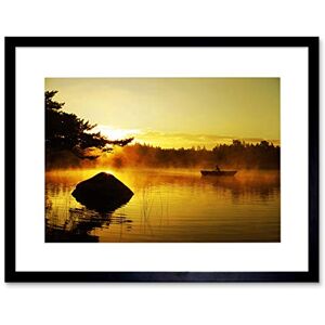 Wee Blue Coo Rowing Boat On A Misty Morning Art Picture Framed Wall Art Print Wee Blue Coo Rowing Boat On A Misty Morning Art Picture Framed Wall Art Print